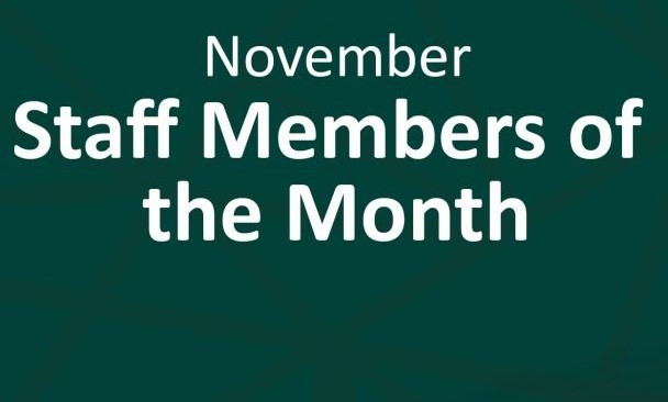 SCCSD November 2022 Staff Members of the Month