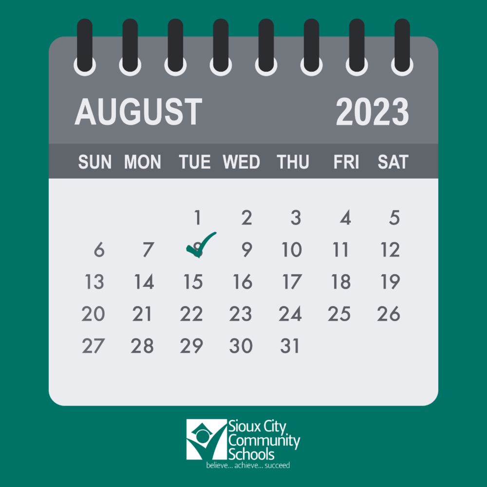 calendar with check mark over August 8